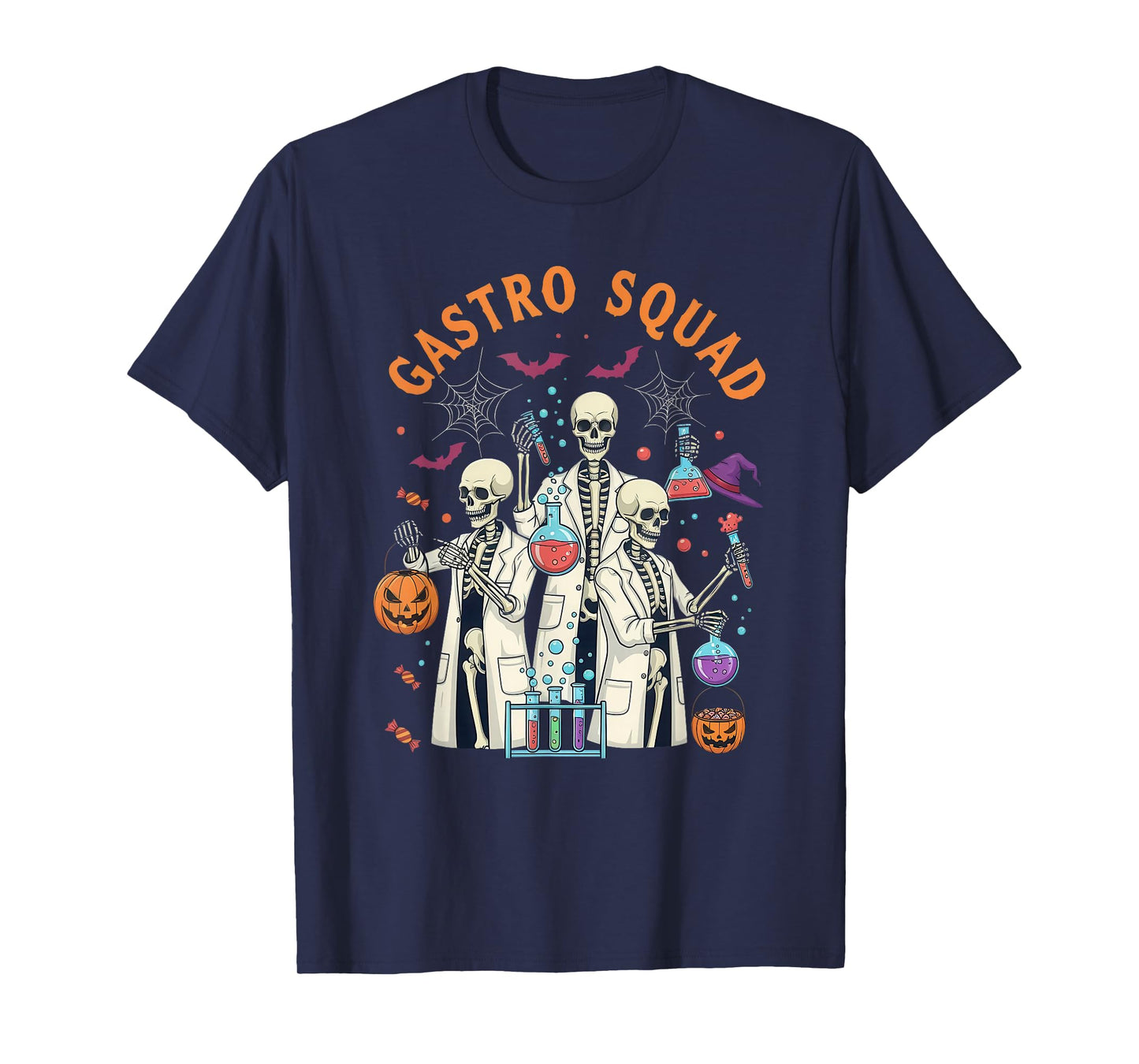 Gastro Squad Skeleton Halloween Science Lab Costume T-Shirt