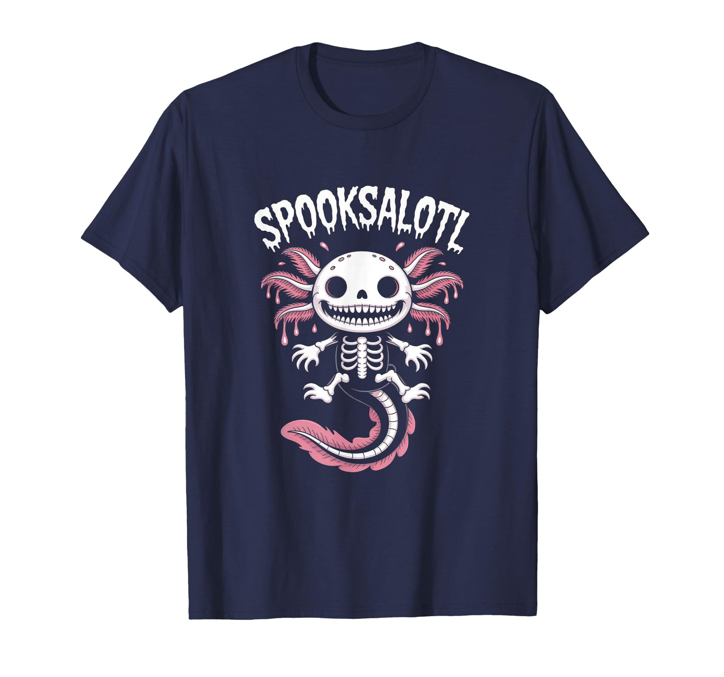 Halloween Cute Skeleton Spooksalotl Axolotl T-Shirt