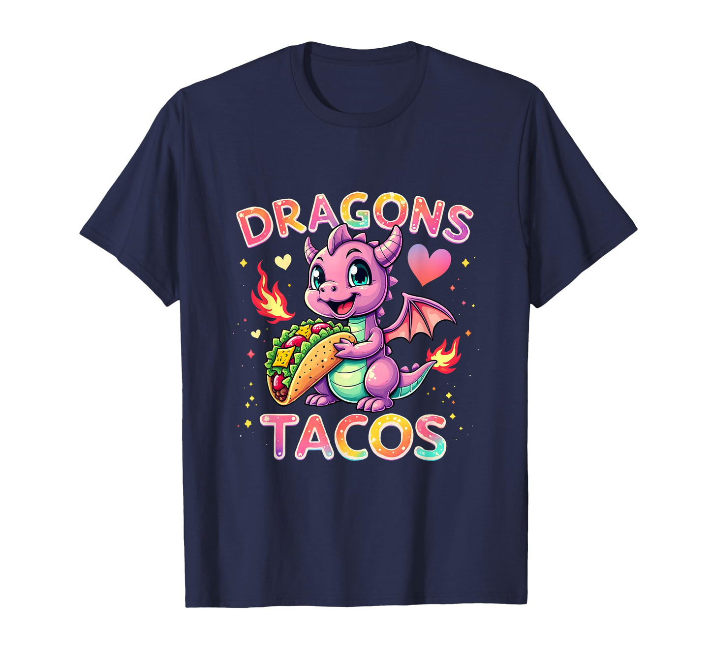 Tacos Cute Dragons Love Cinco De Mayo Mexican Food Kids Boys T-Shirt