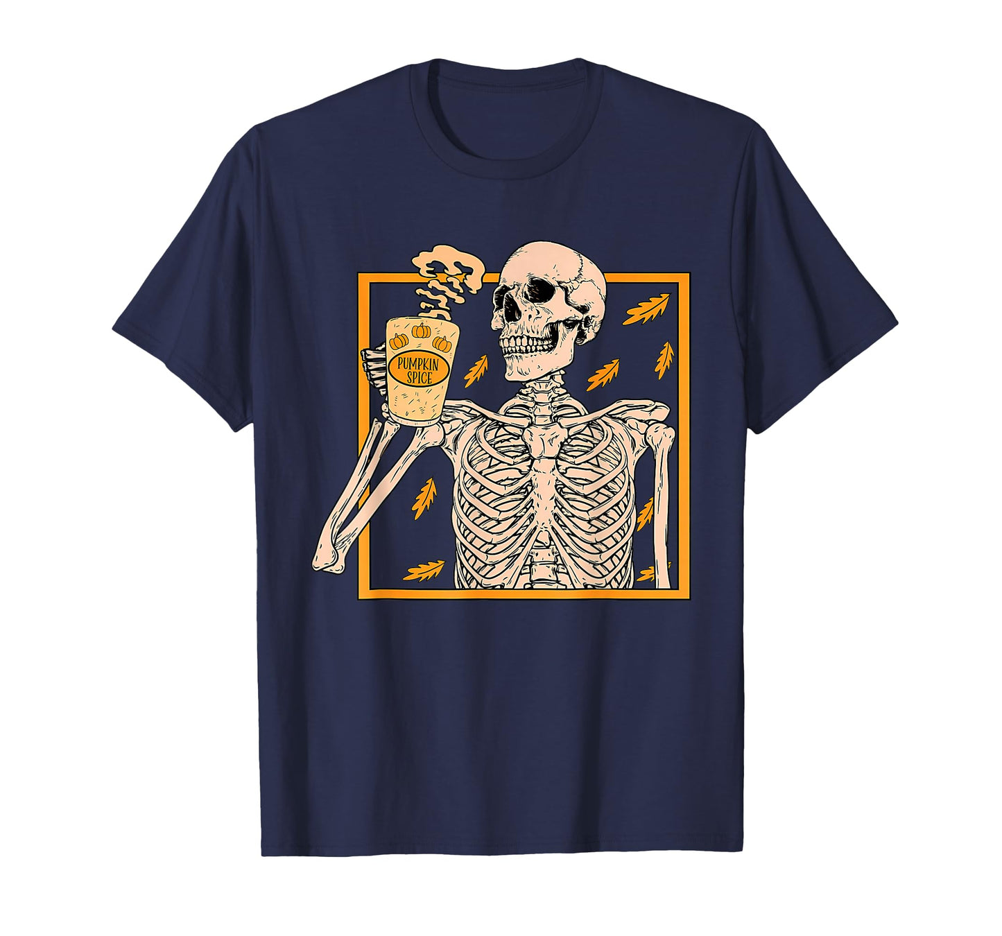 Vintage Halloween Skeleton Pumpkin Spice Fall Thanksgiving T-Shirt