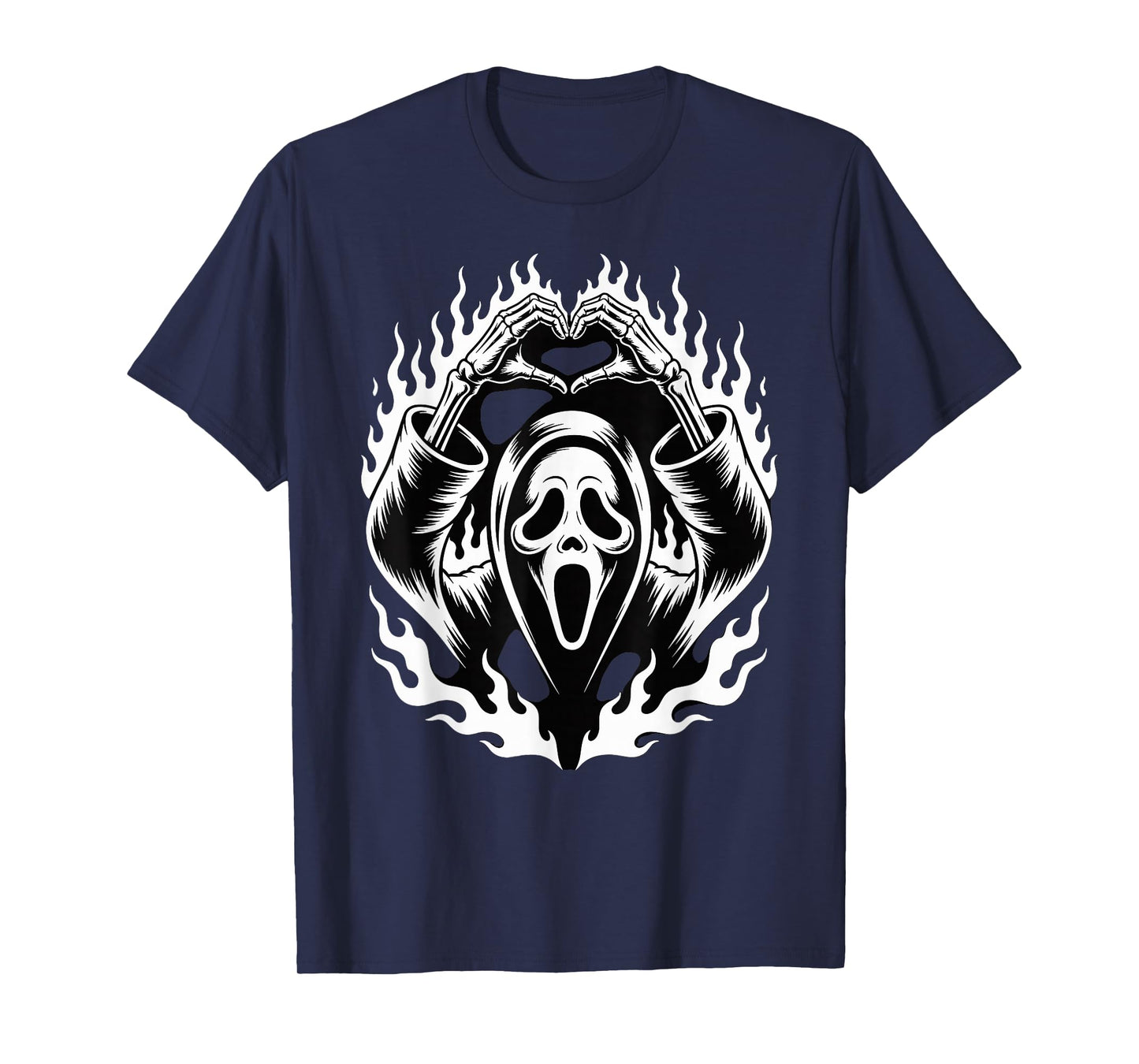 Halloween Scary Face Horror Creepy Ghost Heart Hands Spooky T-Shirt