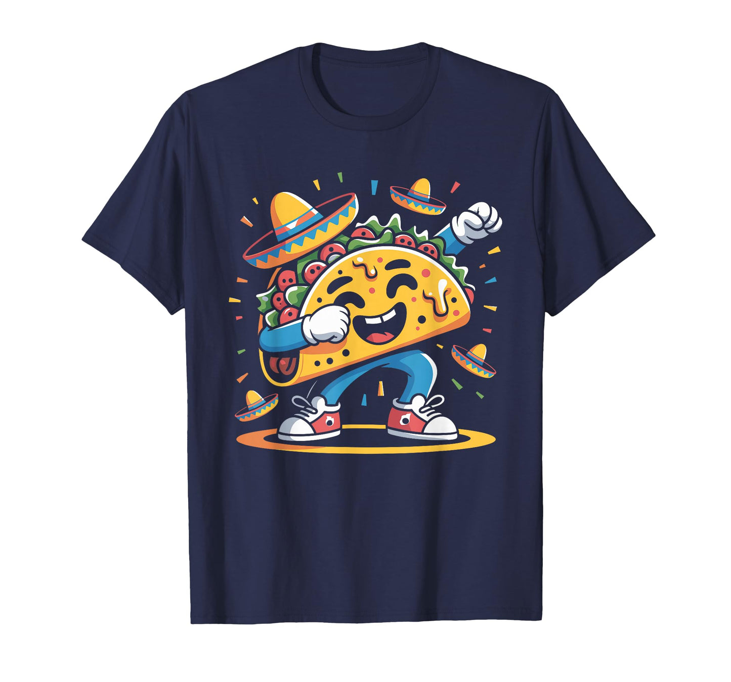 Funny Dabbing Taco with Sombrero Design T-Shirt