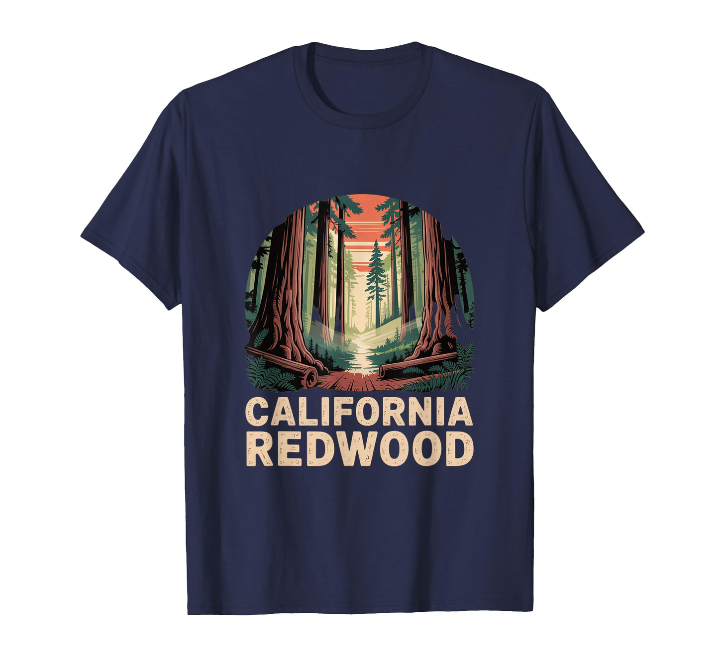 California Redwood Forest Trail Design T-Shirt