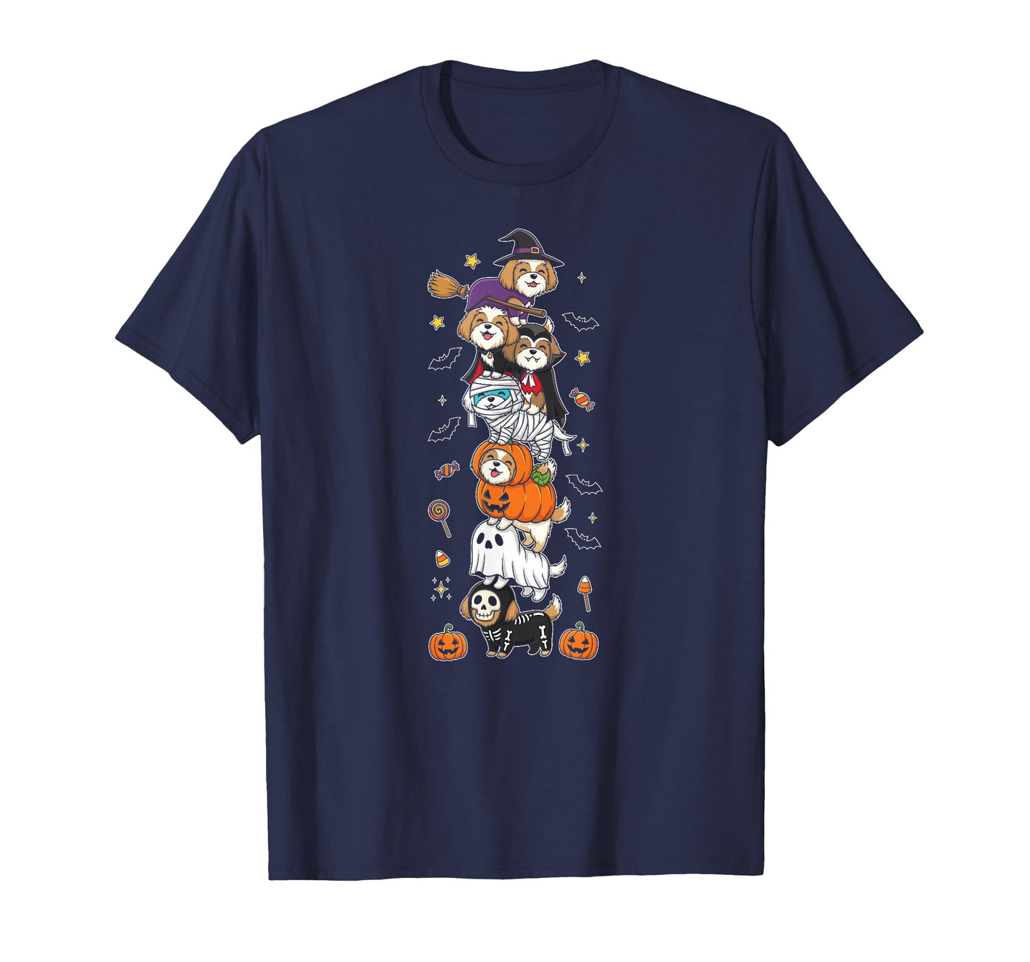 Havanese Dog Witch Vampire Ghost Halloween Kids Mens Womens T-Shirt