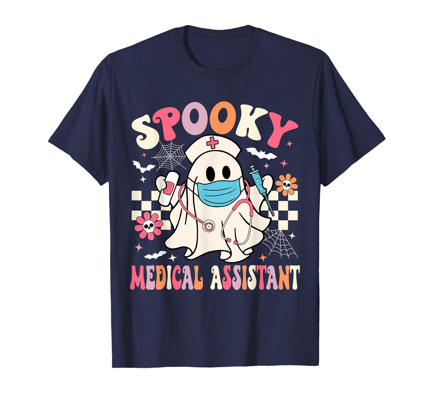 Groovy Spooky Medical Assistant Cute Halloween Med Assistant T-Shirt