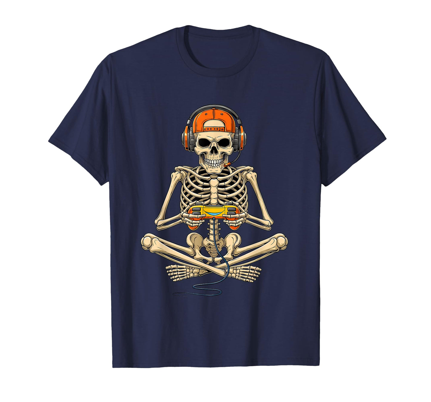 Funny Halloween Skeleton Gamer Video Gaming Lovers Boys Men T-Shirt