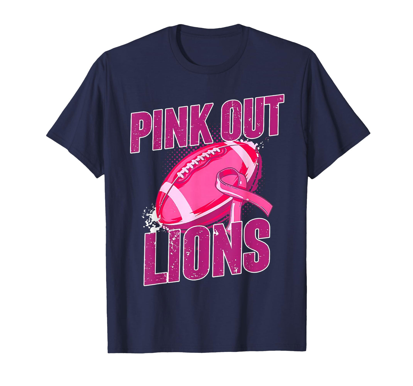 Lions Pink Out Football Tackle Breast Cancer T-Shirt