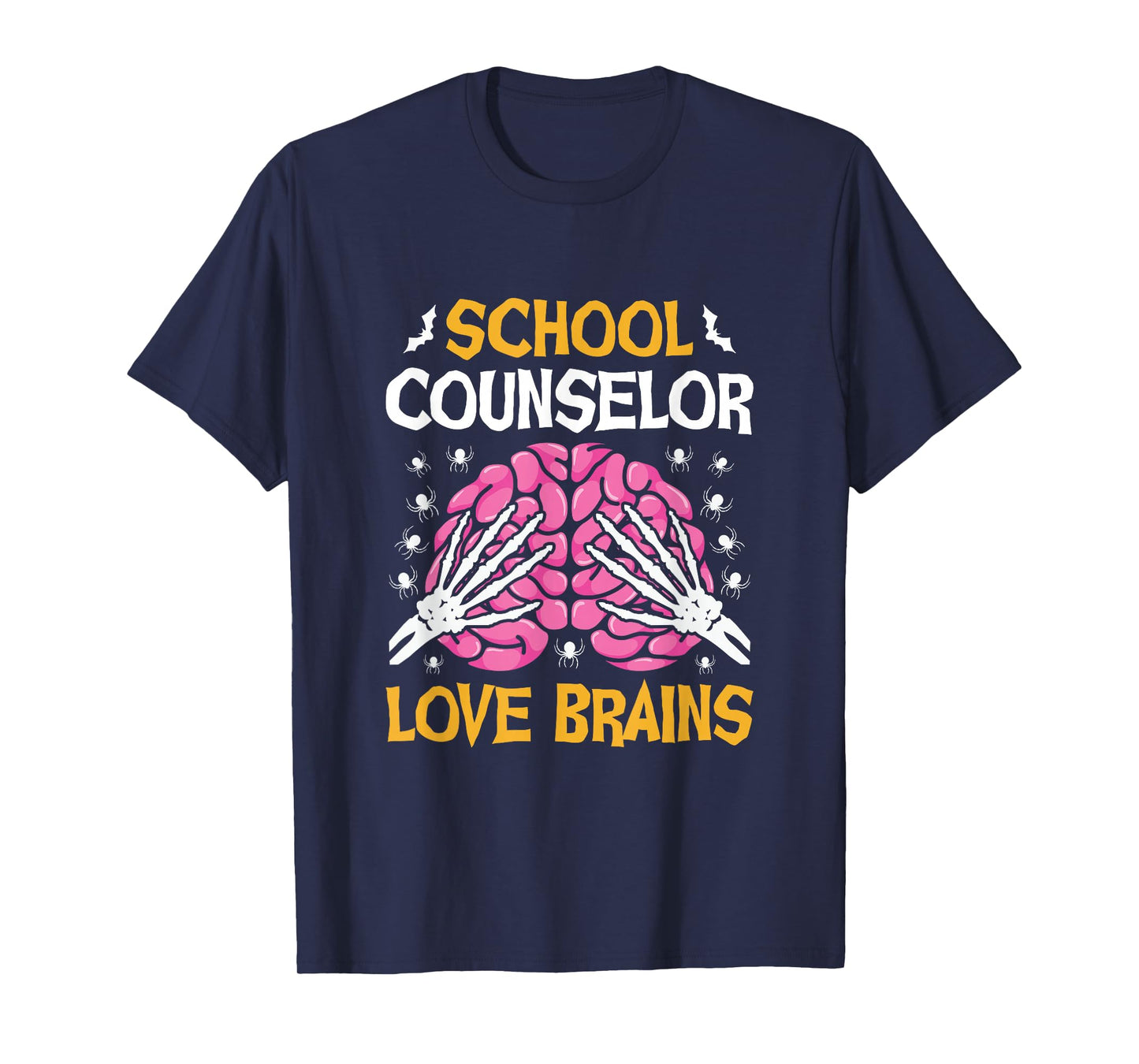 School Counselor Love Brains Funny Halloween School T-Shirt