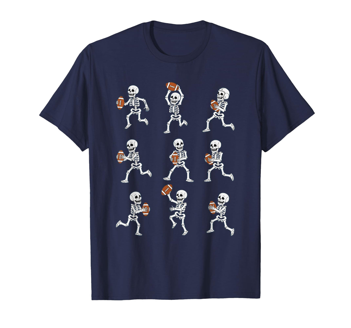 Funny Skeleton Football Halloween Designs for Boys and Kids T-Shirt