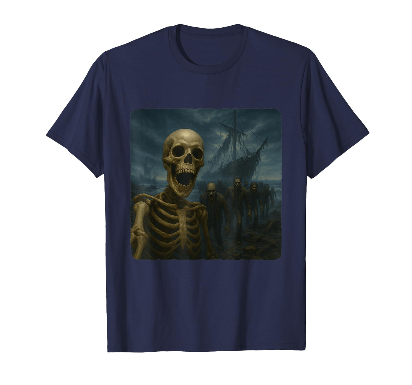 Skeleton Selfie Zombies Apocalypse Humor Funny Halloween T-Shirt