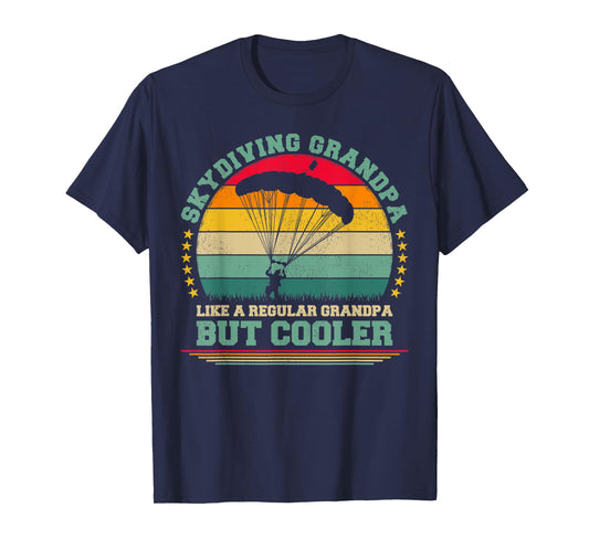 Mens Skydiving Lover Funny Vintage Skydiving Grandpa Father's Day T-Shirt