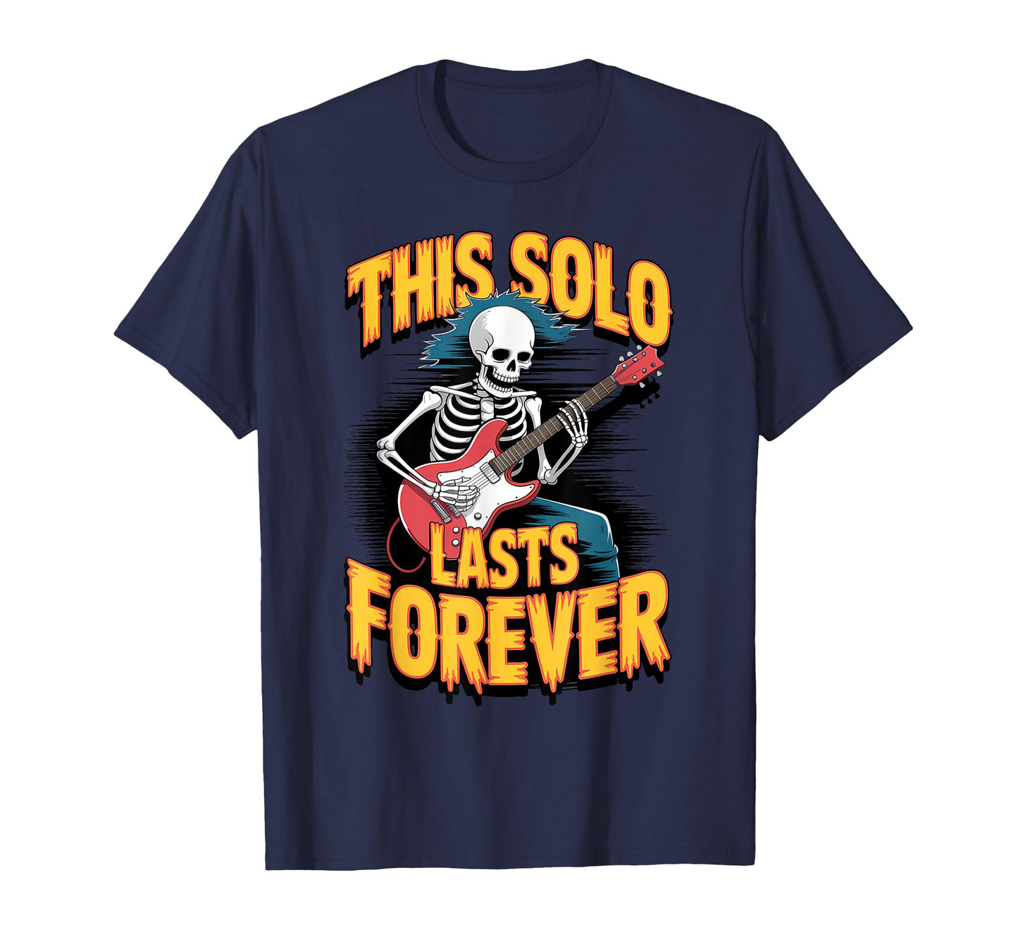 Skeleton Guitarist Halloween Funny Spooky Musician T-Shirt