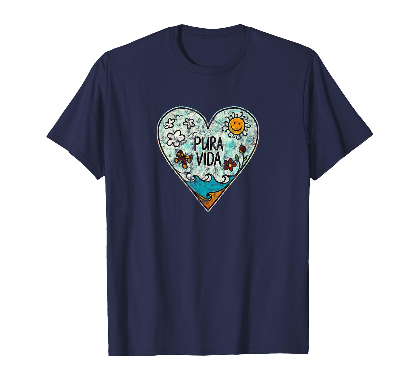 Pura Vida Heart Summer Sun Beach Holiday Sea Happiness Holiday T-Shirt