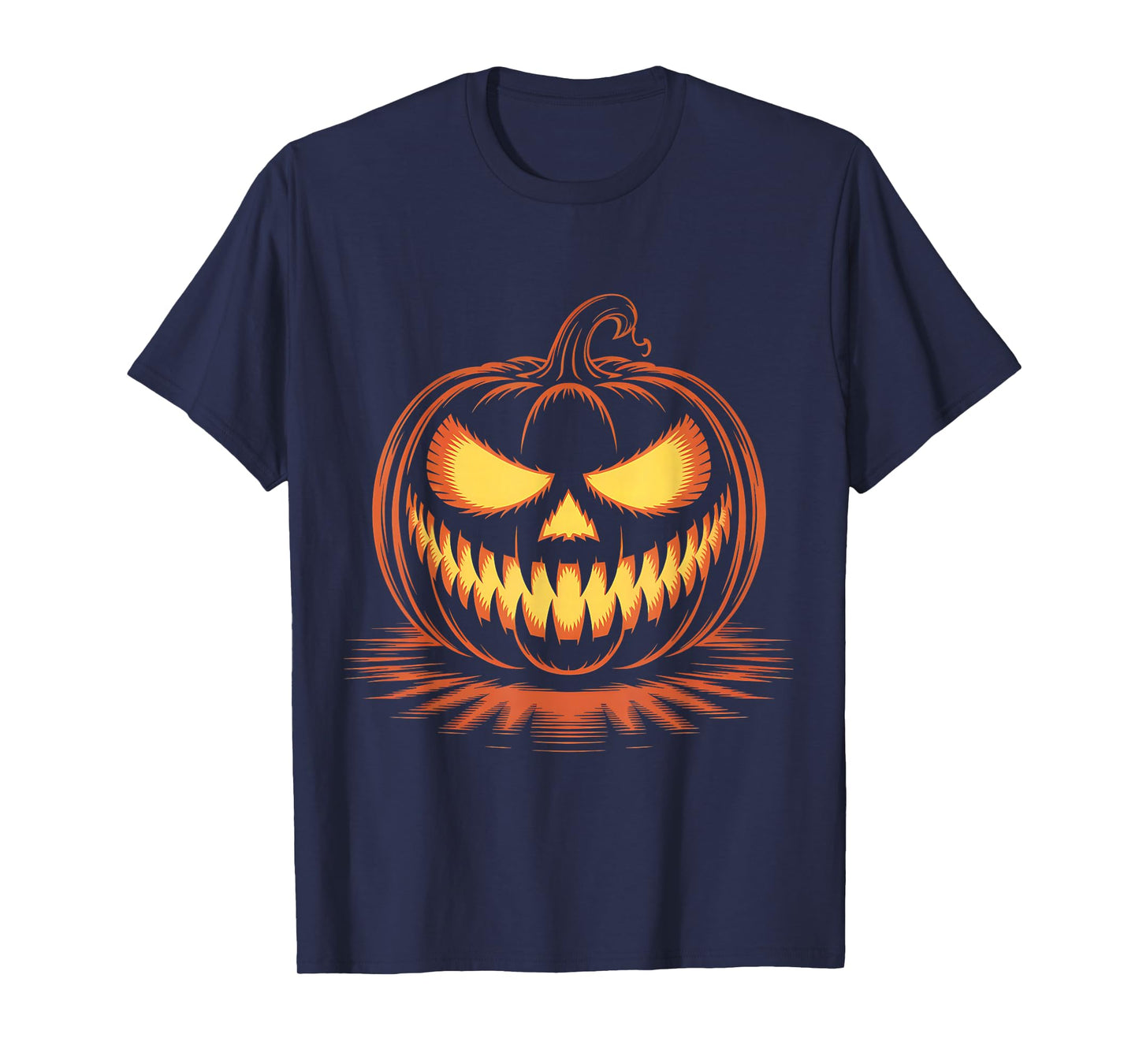 Halloween Scary Jack O Lantern Spooky Pumpkin Men Teens Boys T-Shirt