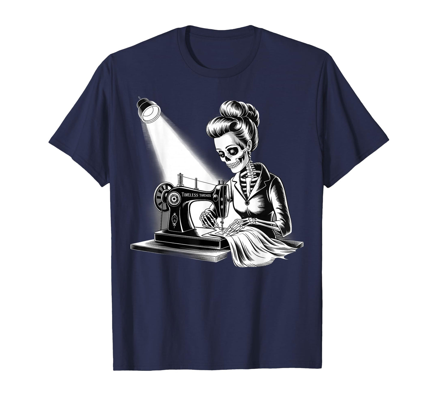 Timeless Threads Skeleton Seamstress Sewing Machine T-Shirt
