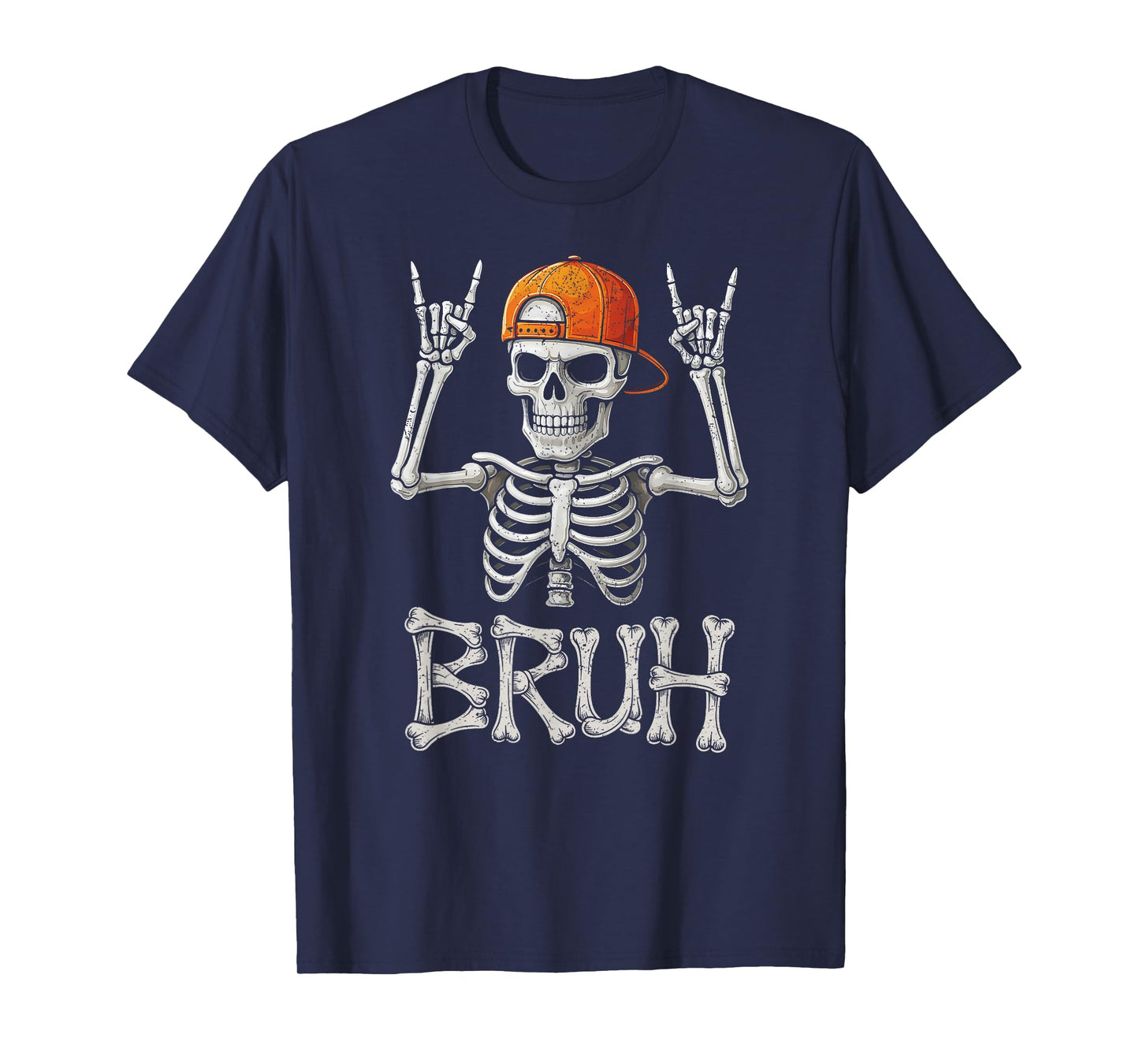 Bruh Halloween Skeleton Rock On for Mens Boys Toddlers Kids T-Shirt