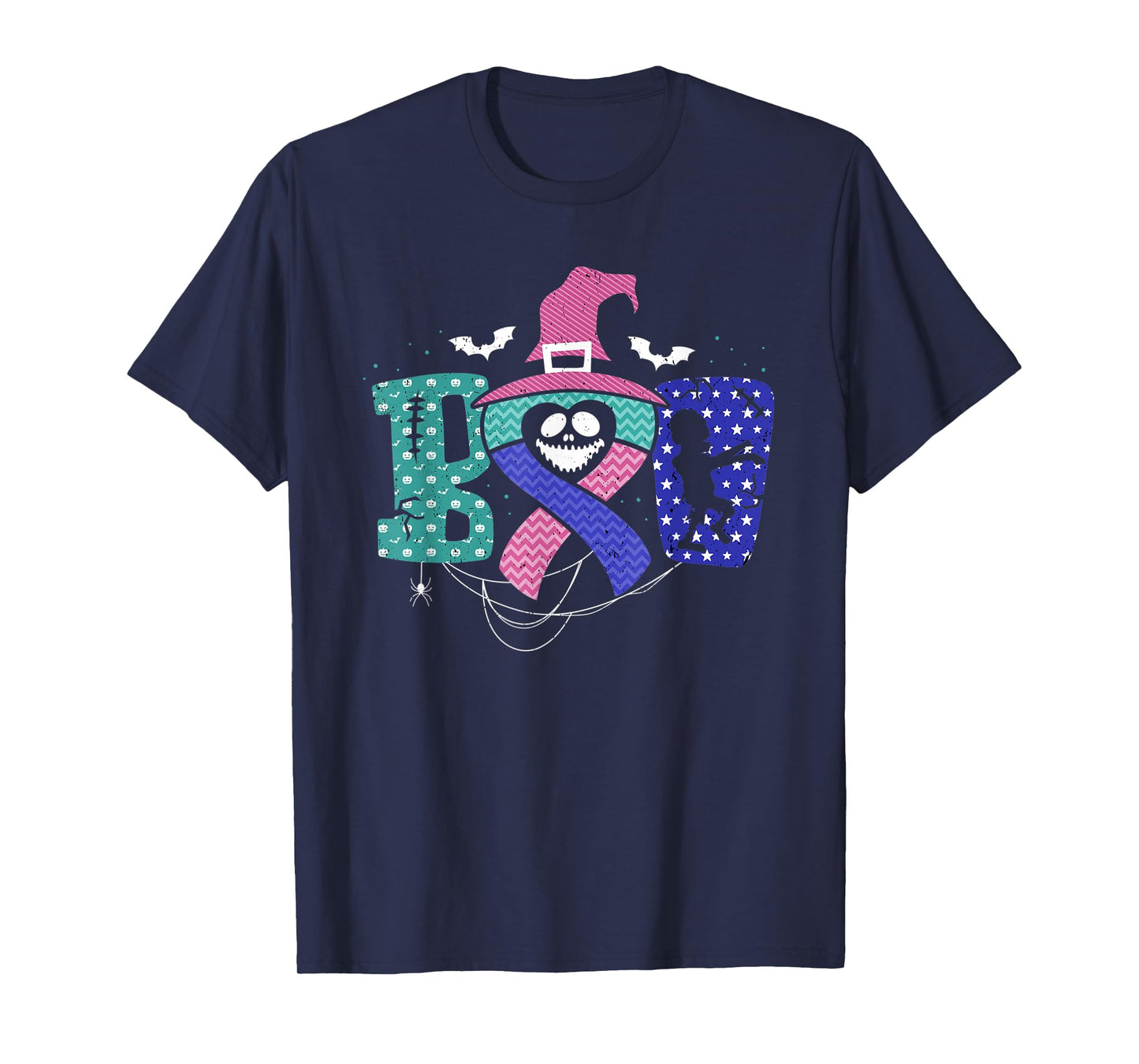Thyroid Cancer Halloween Thyroid Ribbon Fighter Survivor T-Shirt