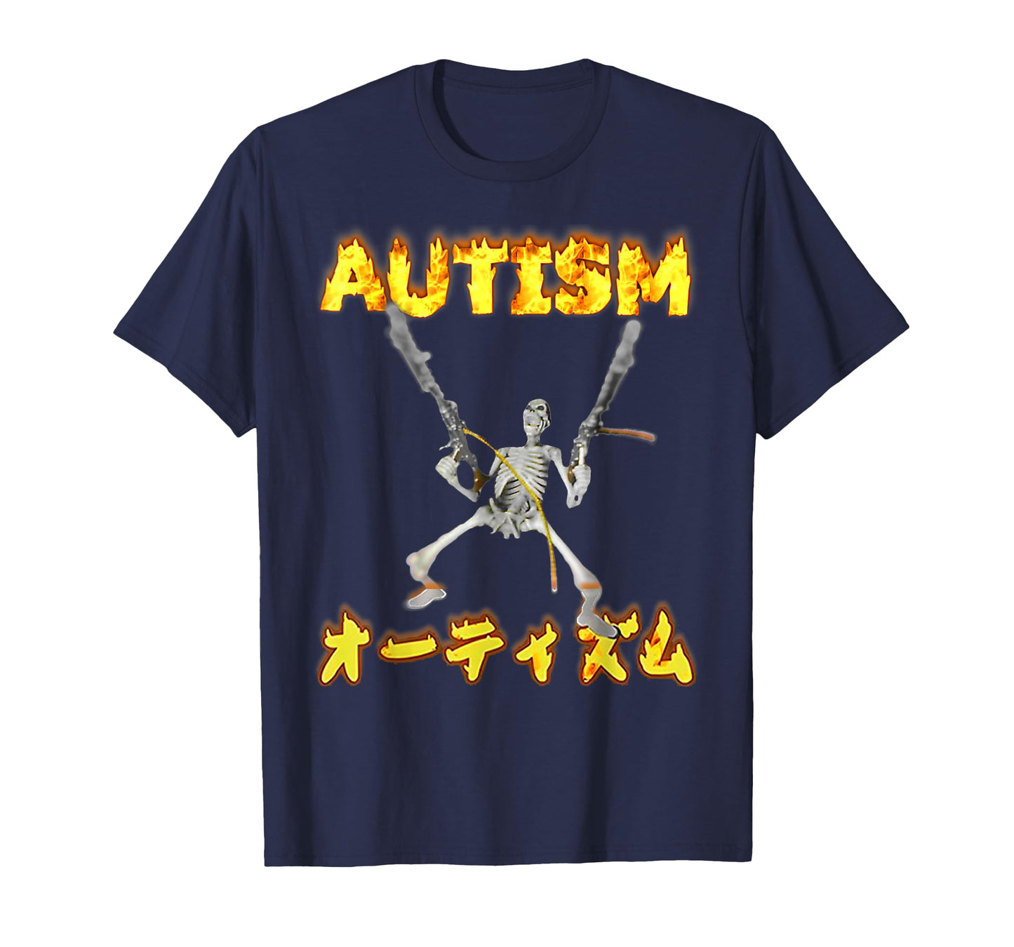 Autism Skeleton Japanese Funny Oddly Specific Dank Meme T-Shirt