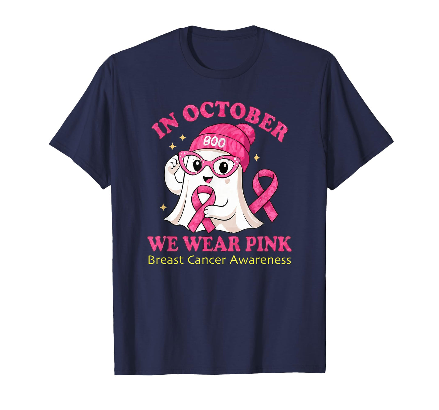 in October We Wear Pink Breast Cancer Awareness T-Shirt