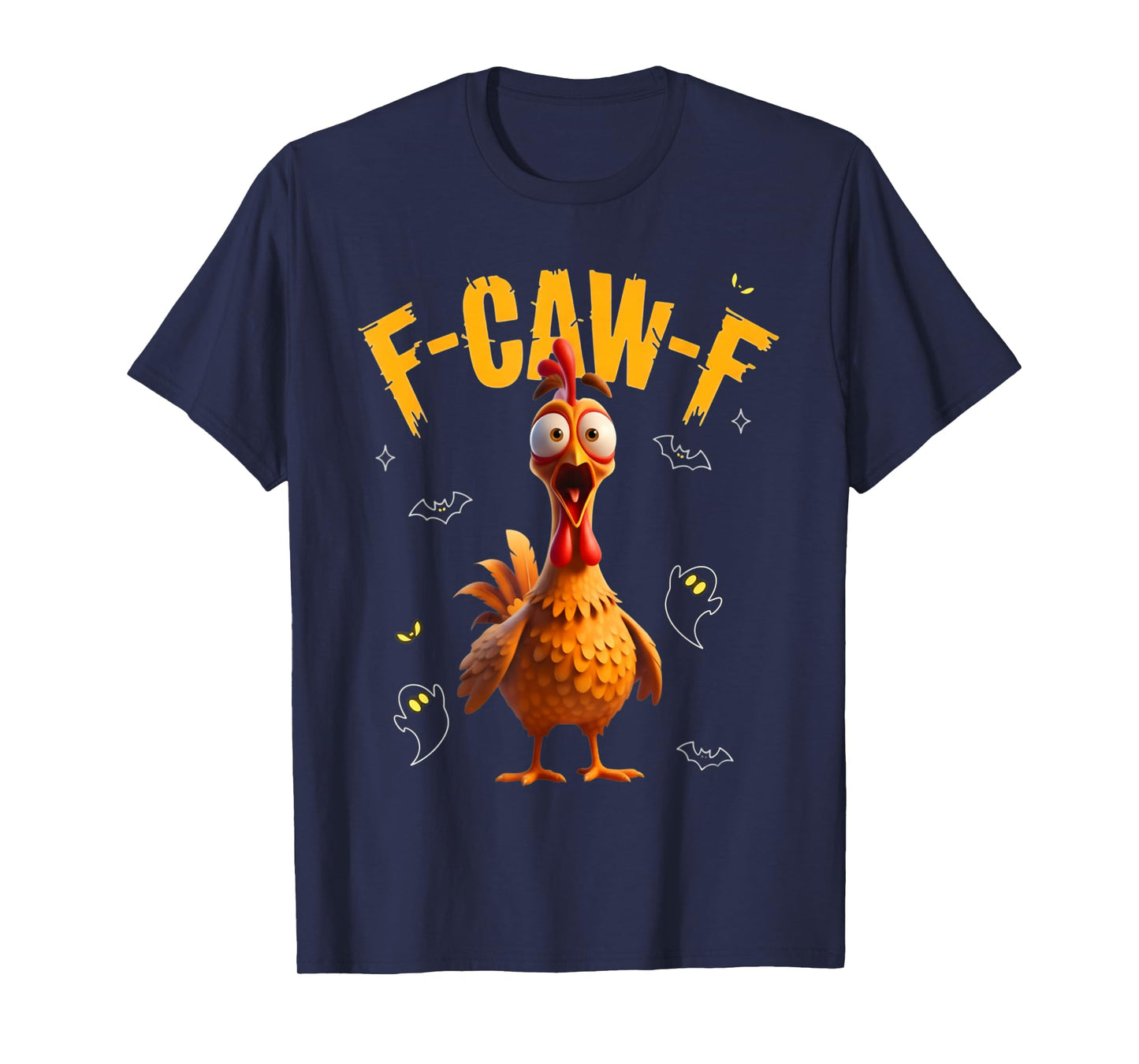 Chicken F-Caw-F Glow Eyes Halloween Tee T-Shirt