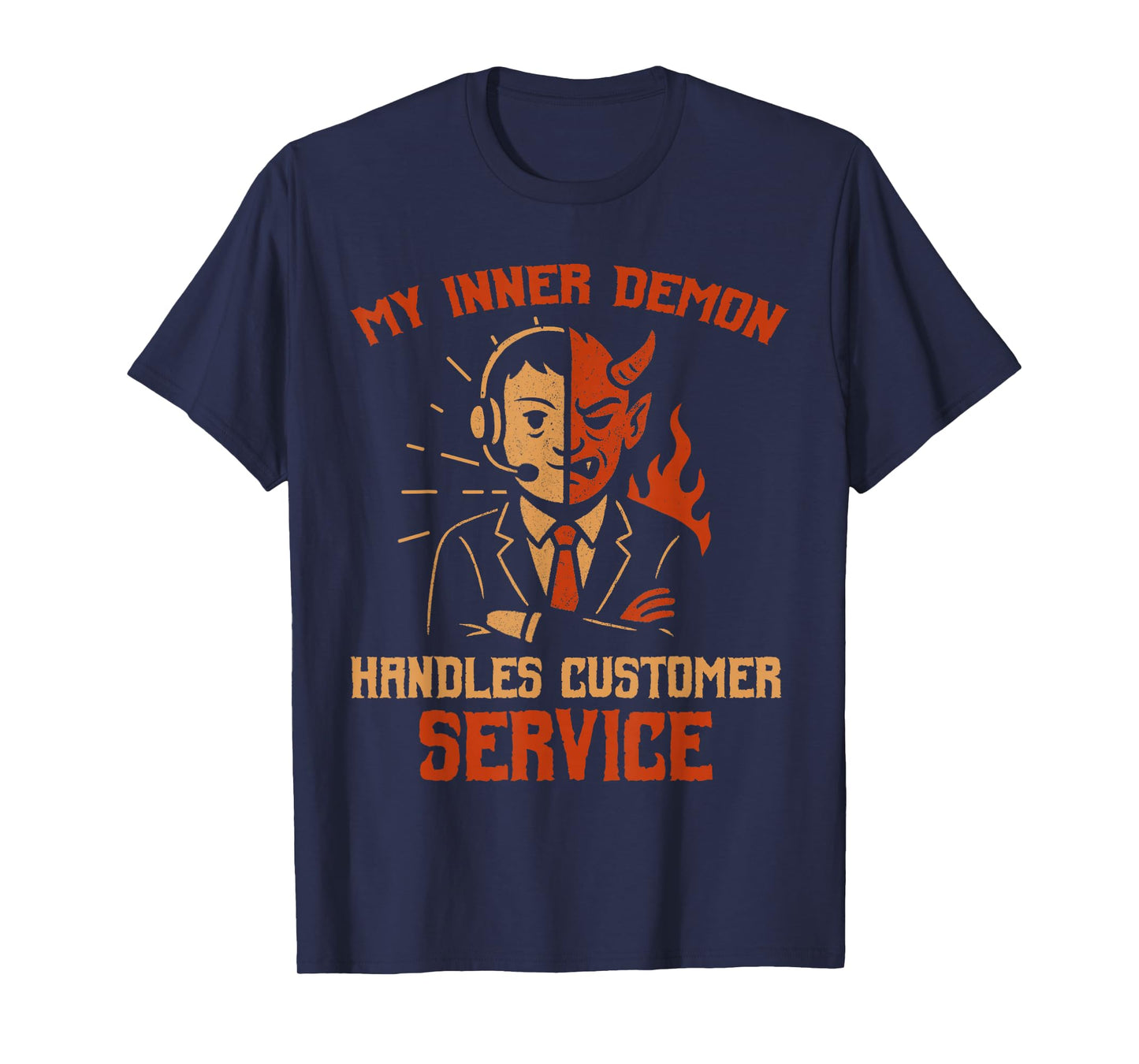 Inner Demon Handles Customer Service Halloween Haunted T-Shirt