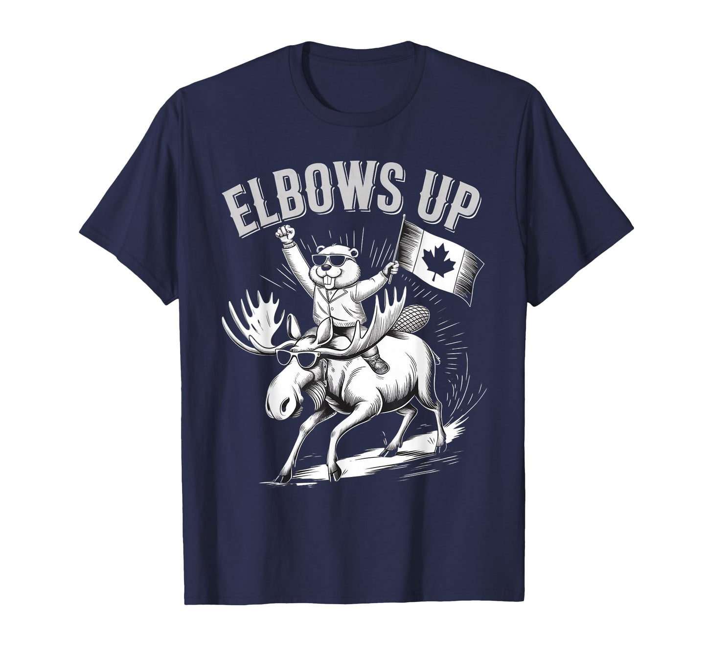 Elbows Up Animal Moose Beaver Canada Nature Beaver T-Shirt