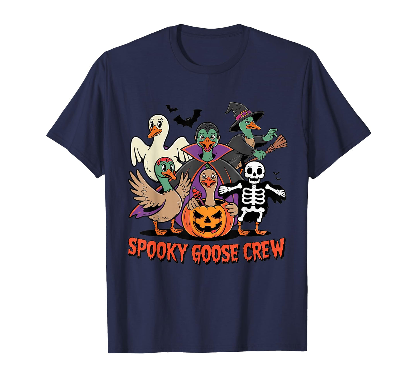 Spooky Goose Crew Funny Halloween Costume Party T-Shirt