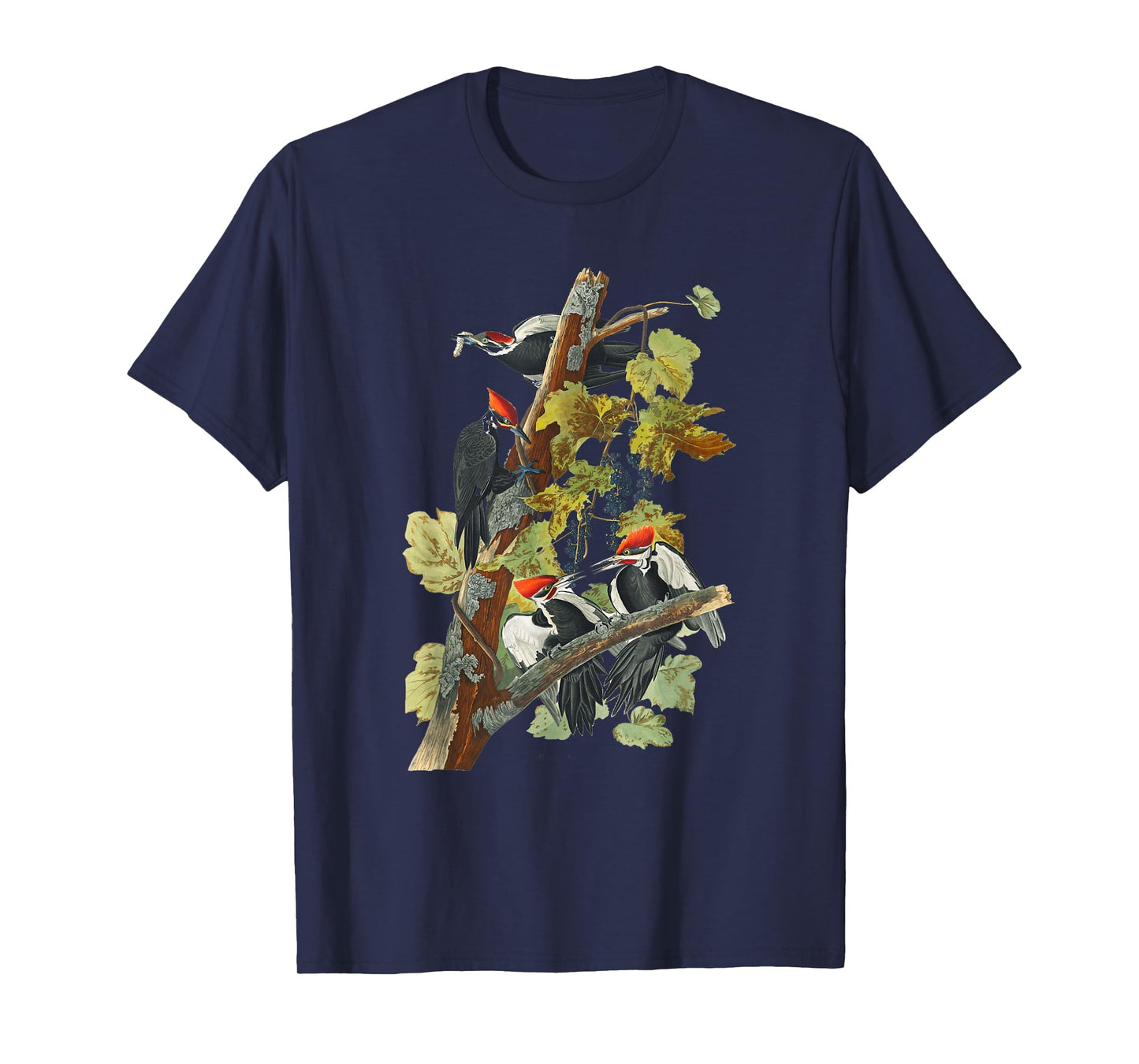 Vintage Pileated Woodpecker Birds Illustration Men & Women T-Shirt