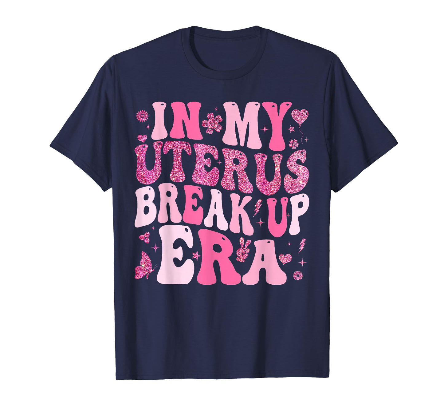 in My Uterus Break Up Era Groovy Hysterectomy Recovery T-Shirt