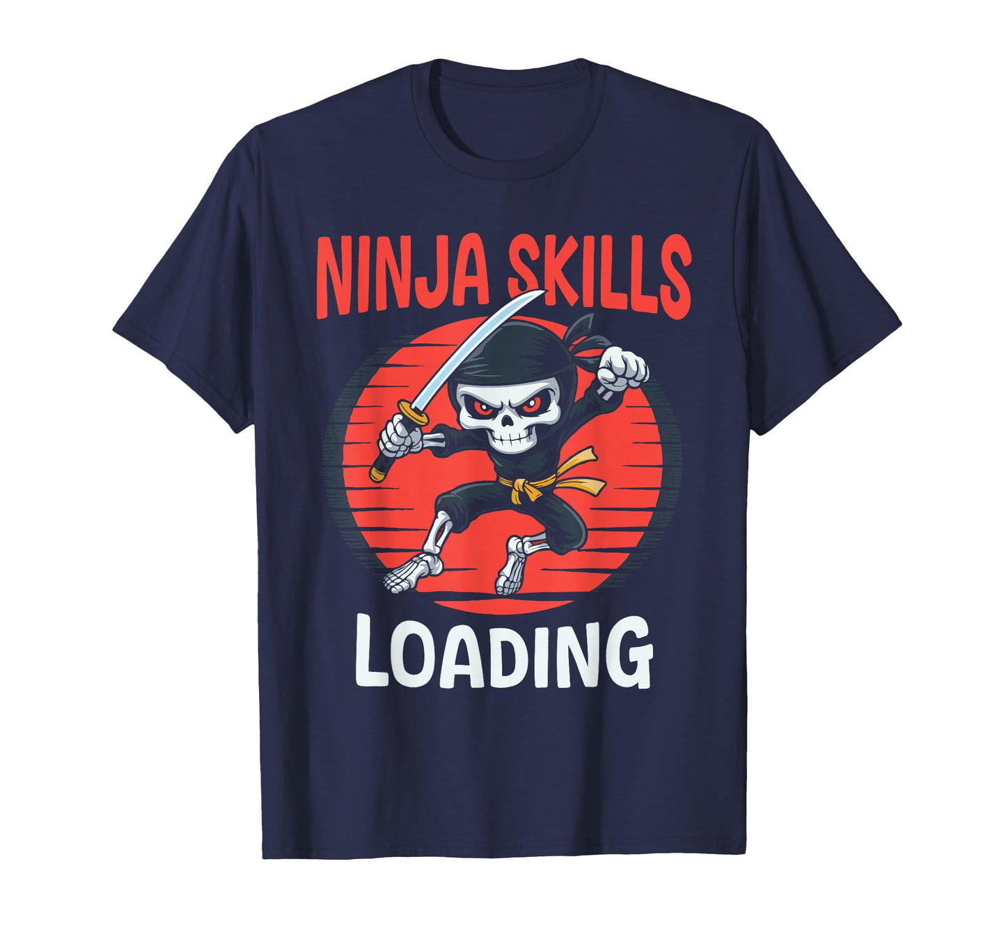 Spooky Ninja Skeleton Halloween T-Shirt