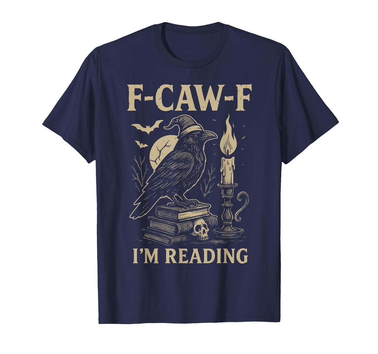 F-Caw-F Funny Crow Reading Gothic Halloween T-Shirt