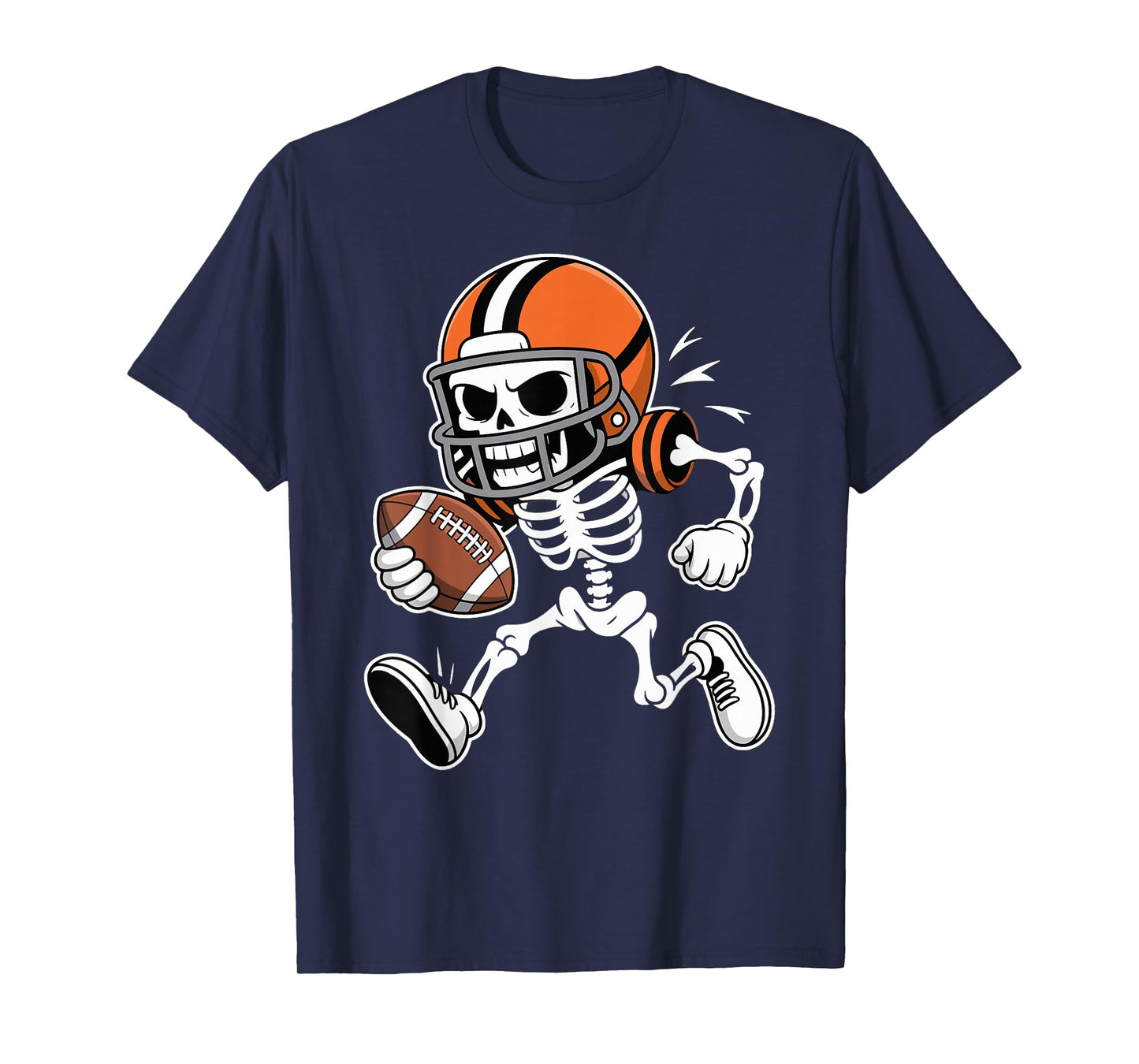 Funny Skeleton Football Player Halloween T-Shirt