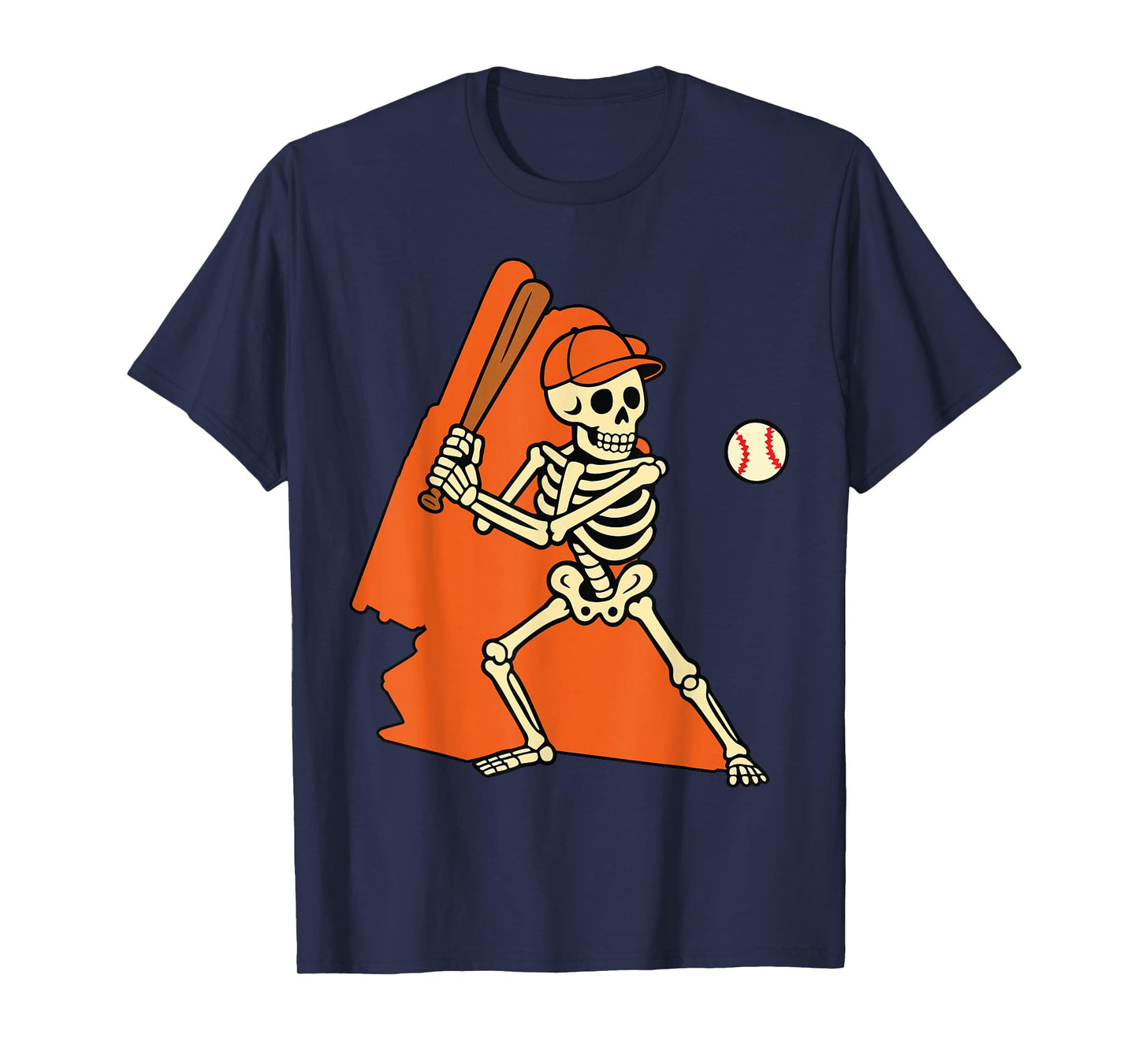 Funny Skeleton Baseball Halloween Costume for Boys Men Kids T-Shirt