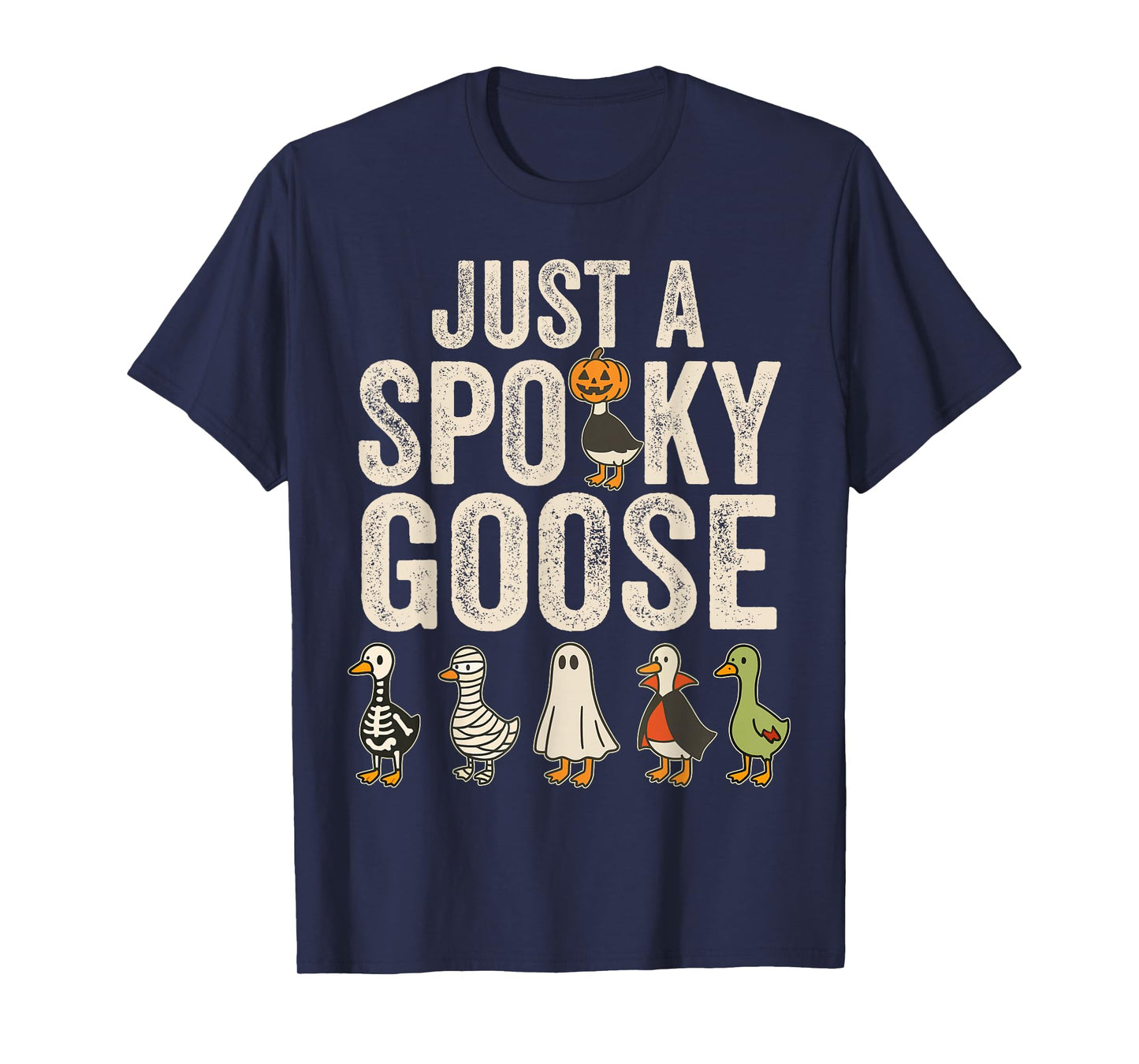 Retro Just A Spooky Goose Halloween Silly Goose Halloween T-Shirt