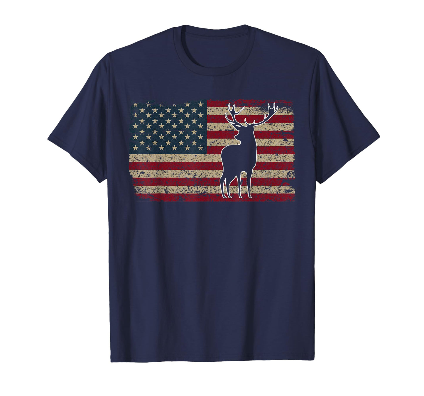 Deer Hunting American Flag T-Shirt I Proud Hunter Gift Idea T-Shirt for Women Men