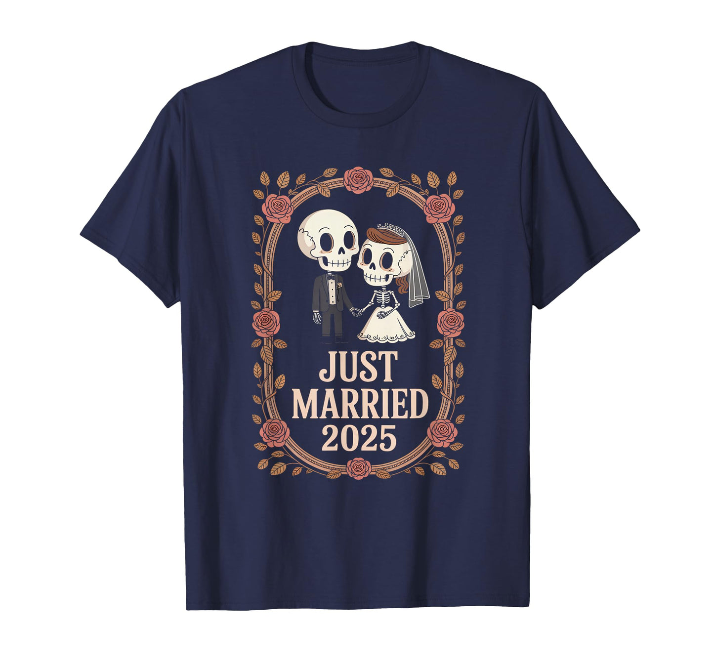 Halloween Couples 2025 Just Married Halloween Wedding T-Shirt