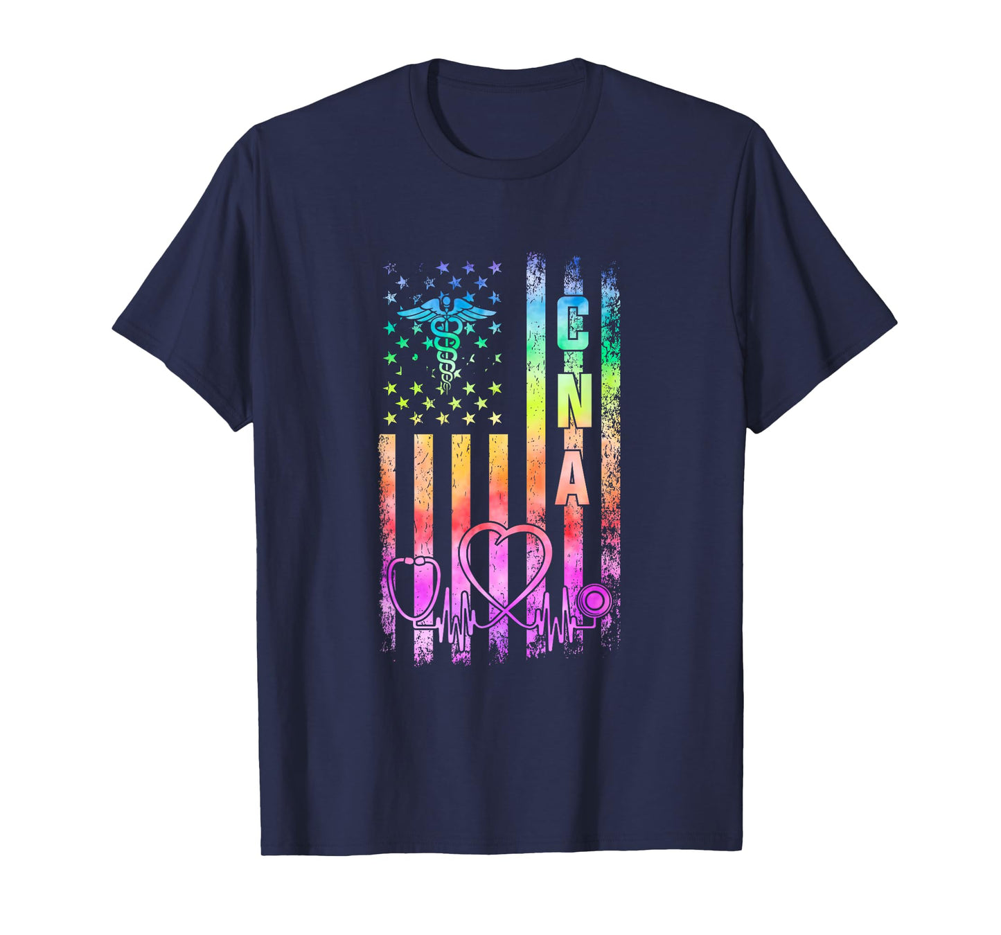 CNA Nurse USA Certified Nursing Assistant CNA American Flag T-Shirt for Women Men