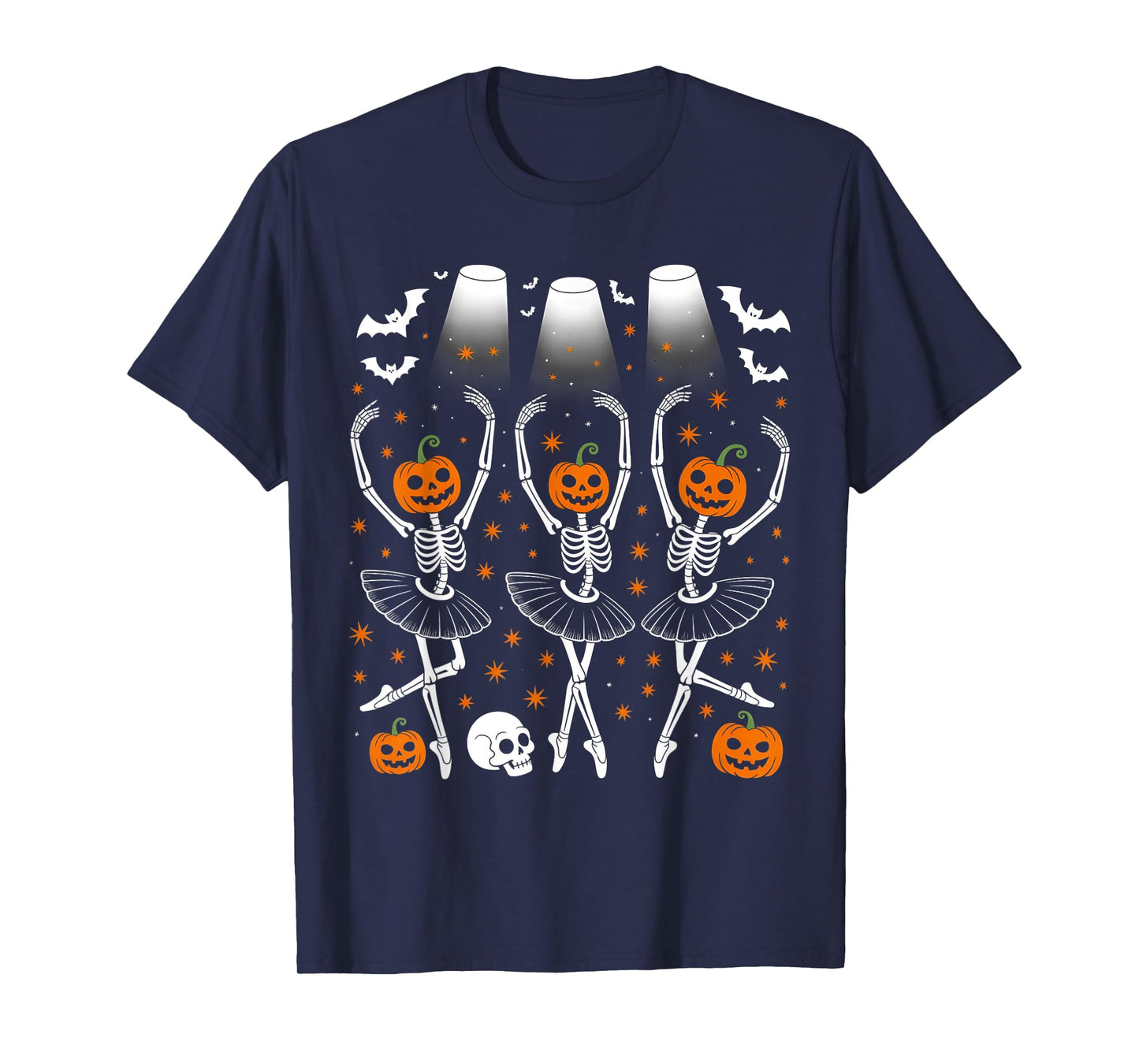 Cute Skeleton Ballet Dance Girl Women Halloween Costume T-Shirt