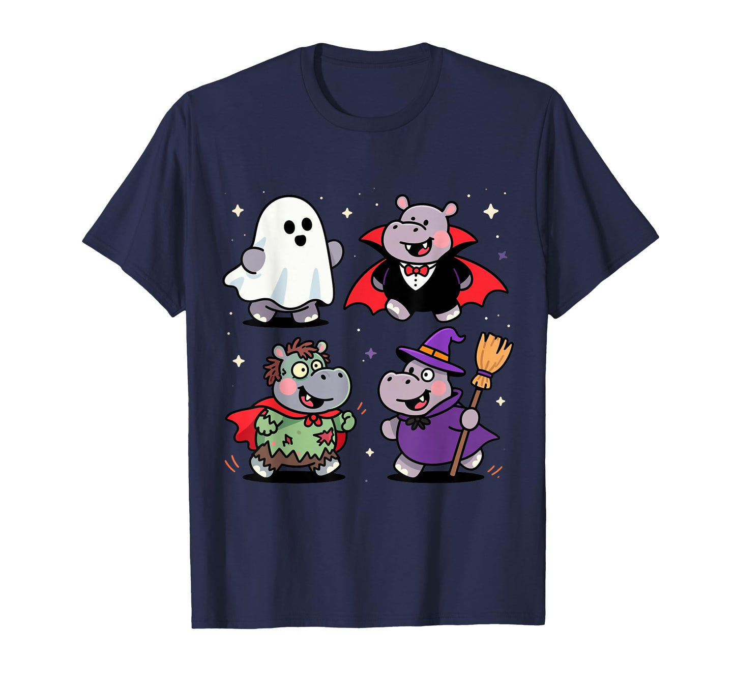 Hippo Ghost Witch Zombie Halloween Costume Trick or Treat T-Shirt