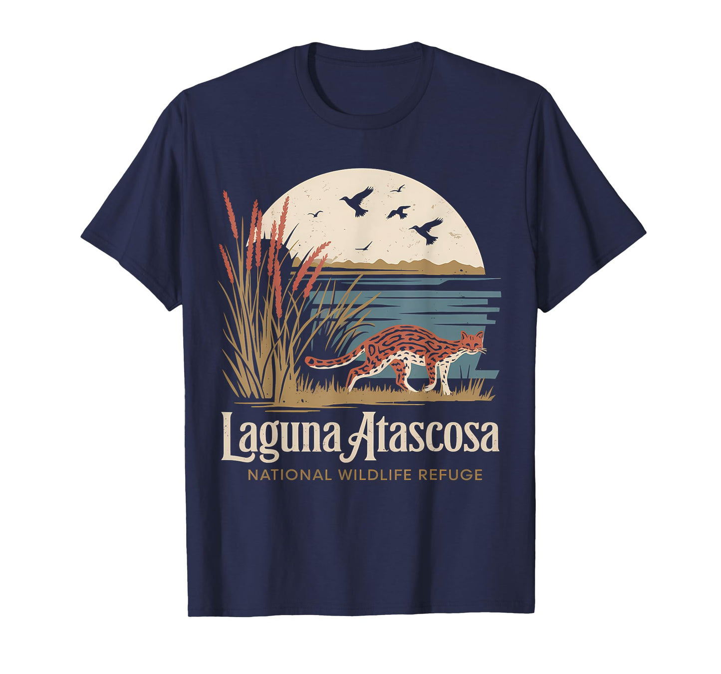Texas Wetlands Laguna Atascosa Wildlife Refuge Bobcat Birds T-Shirt