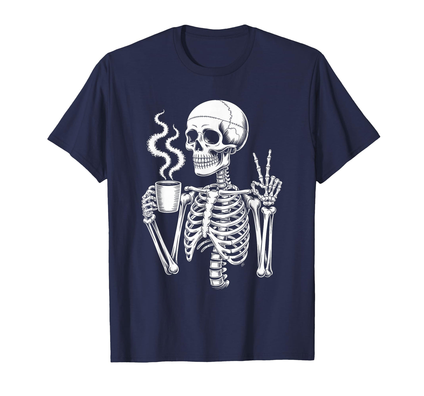 Skeleton Caffeine Lover Spooky Halloween Coffee T-Shirt