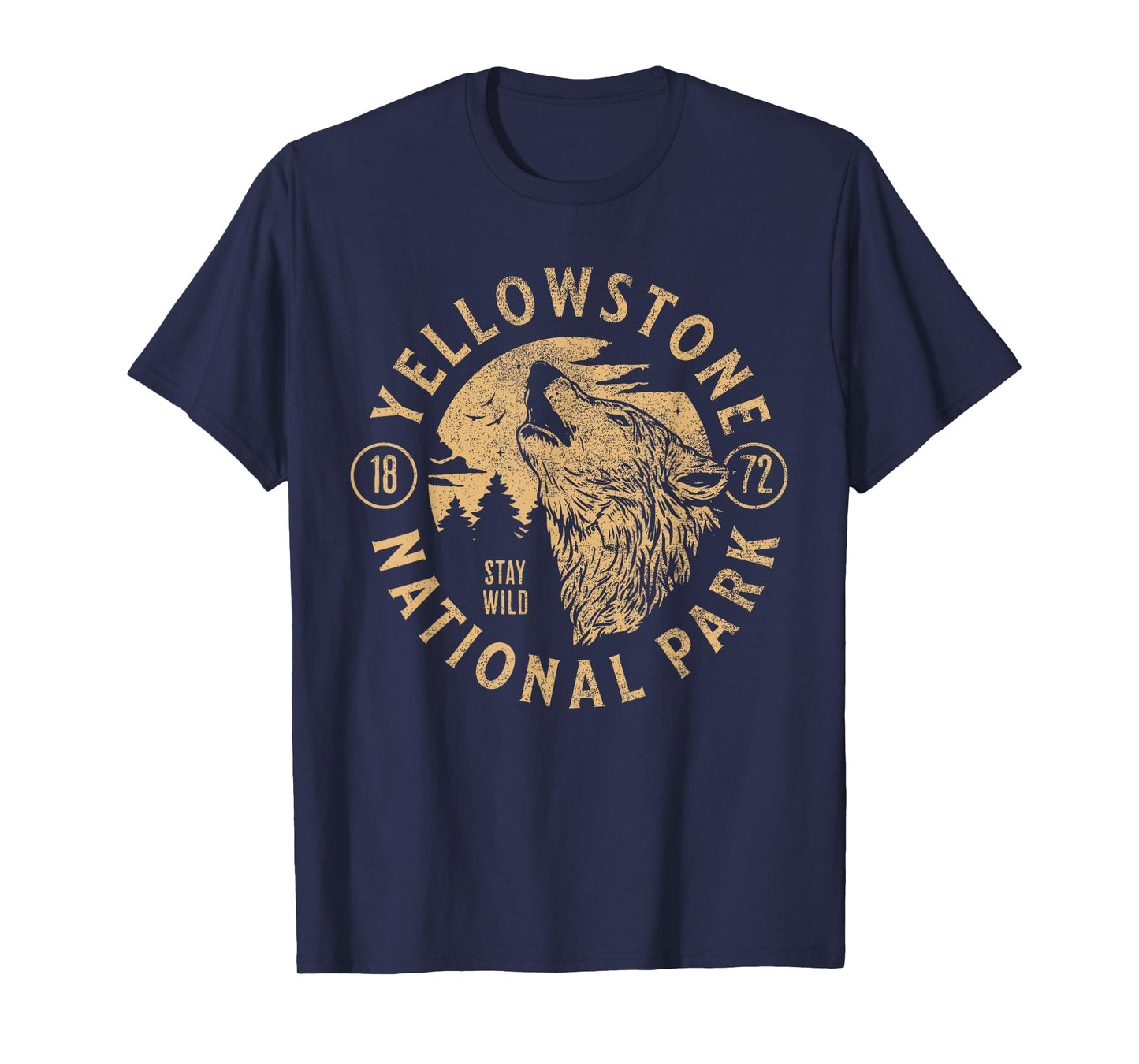 Yellowstone Wyoming Wolf Nature Hike Outdoors Vintage T-Shirt