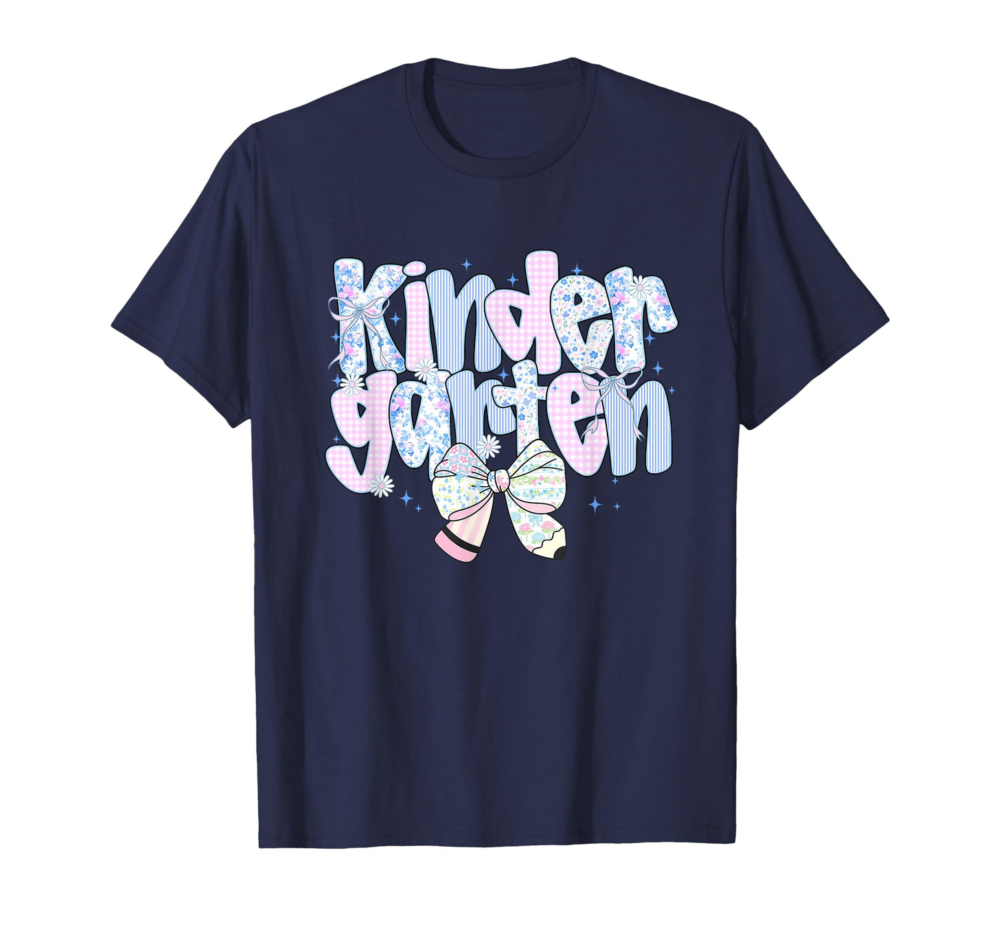 Cute Floral Preppy Kindergarten Back To School Teacher Girl T-Shirt