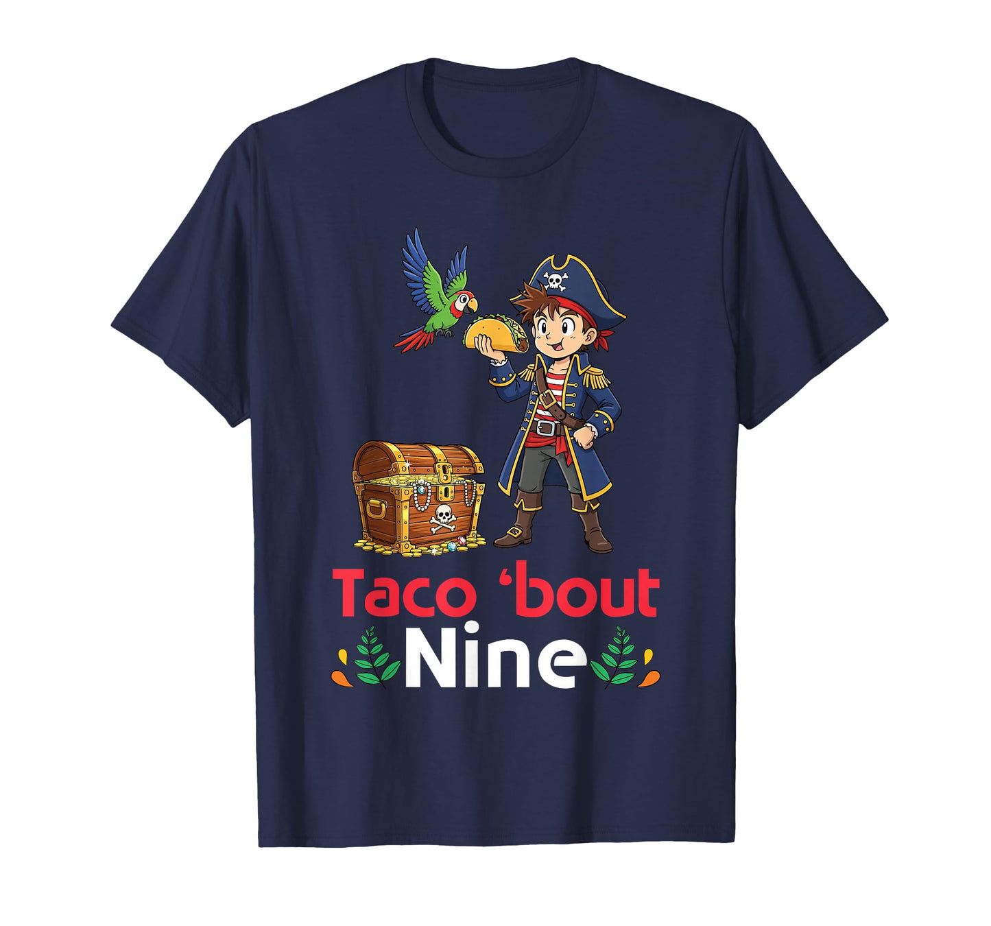 Cute Boy with Tacos Happy Birthday Taco Bout 9 Years Old T-Shirt