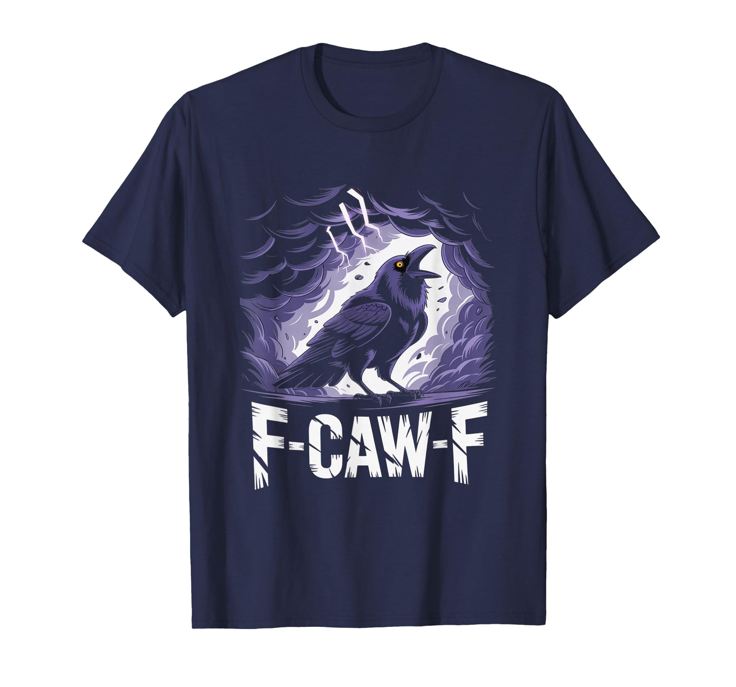F-Caw-F Crow Funny Gothic Moon Black Bird Halloween T-Shirt