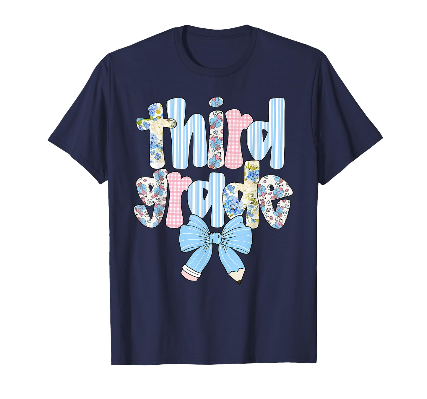 Third Grade Coquette Bow Pencil First Day Back To School T-Shirt