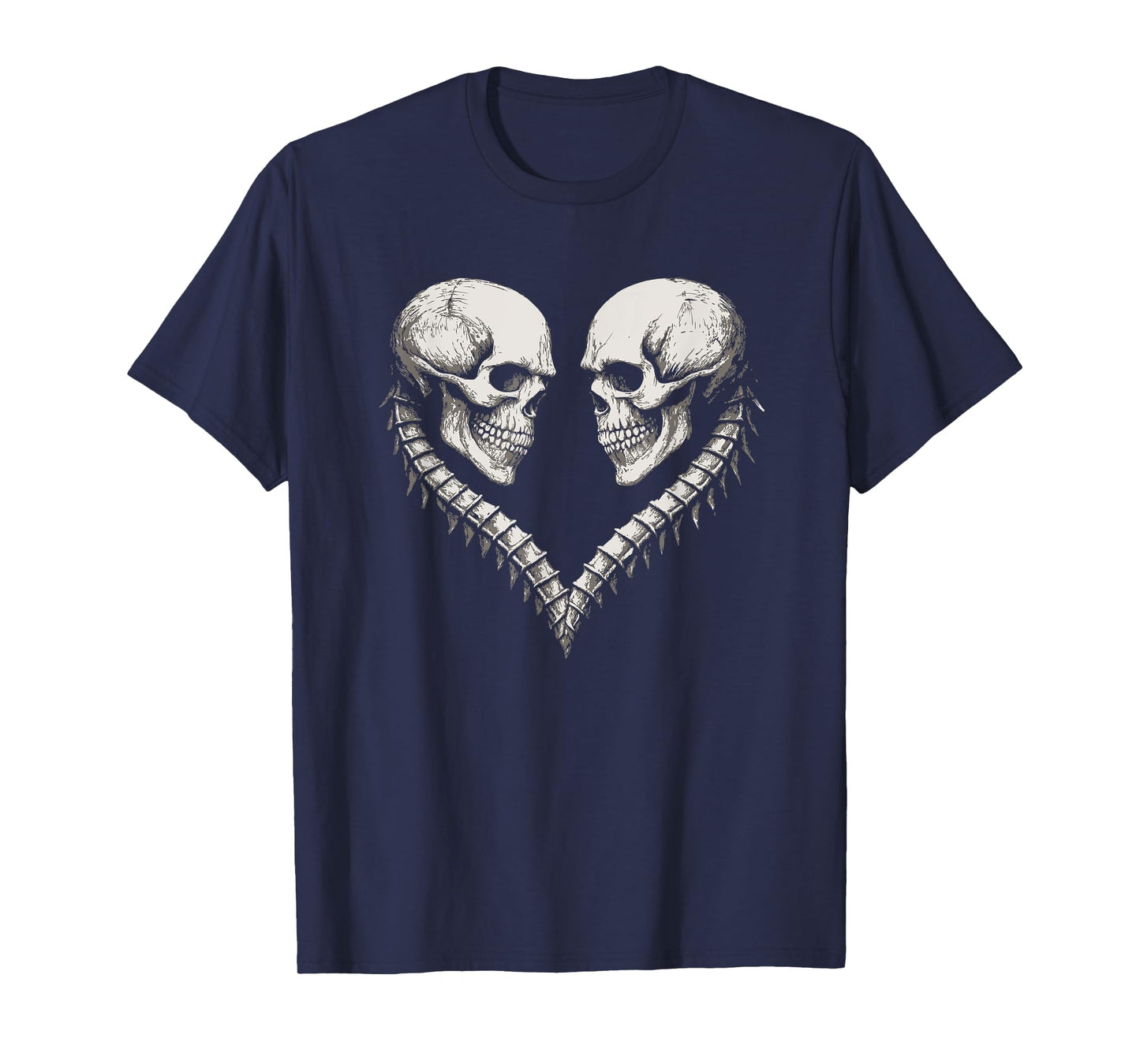 Skeleton Lovers Vintage Gothic Romantic Skull Graphic T-Shirt