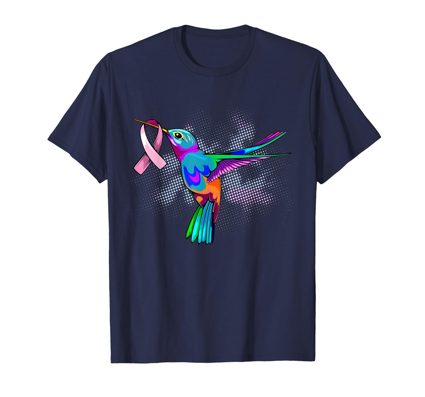 Hummingbird Breast Cancer Awareness Month Pink Ribbon T-Shirt