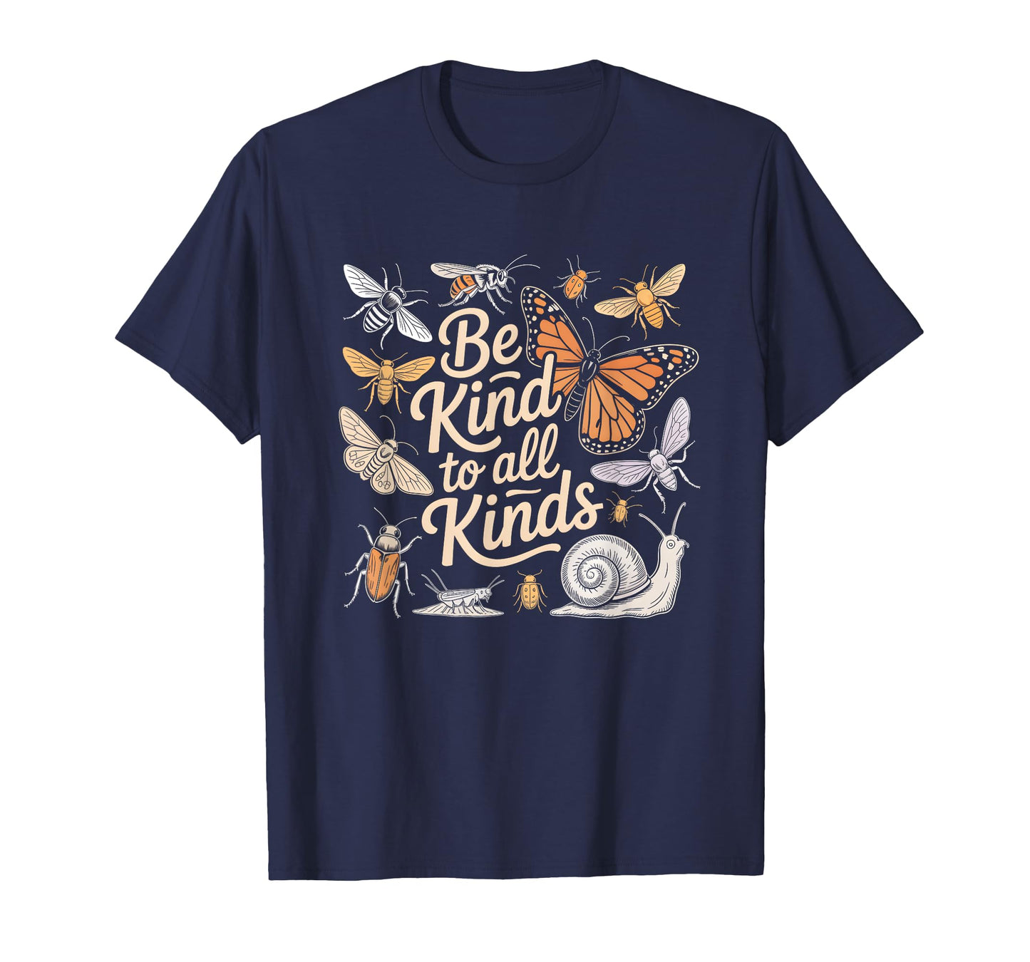 Vintage Be-Kind To All Kinds Bugs Entomology Entomologist T-Shirt