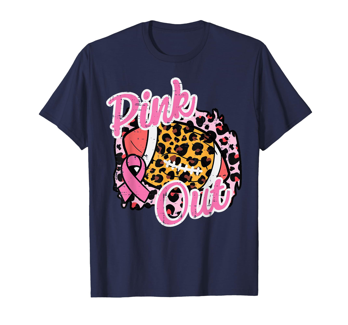 Breast Cancer Awareness Football Pink Out Women Girls Kids T-Shirt